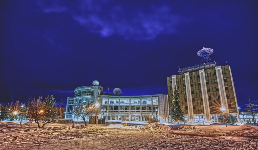Fairbanks Satellite dish maps floods thousands of miles away