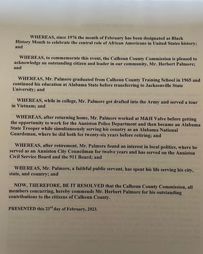 Calhoun Commission Recognizes Black History Month