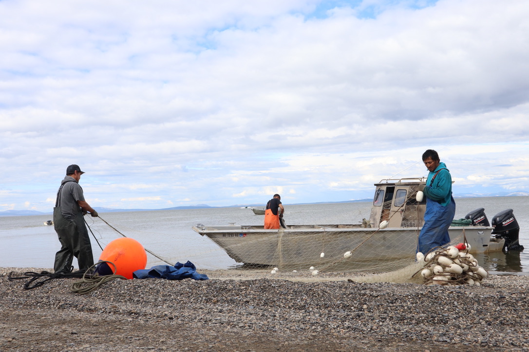 people on a skiff near the shore