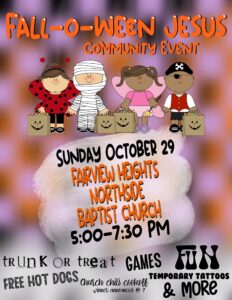 Fall-O-Ween Jesus Community Event and Trunk or Treat